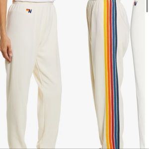 Vintage White 5 Stripe Womens Aviator Nation Sweatpants - Size S